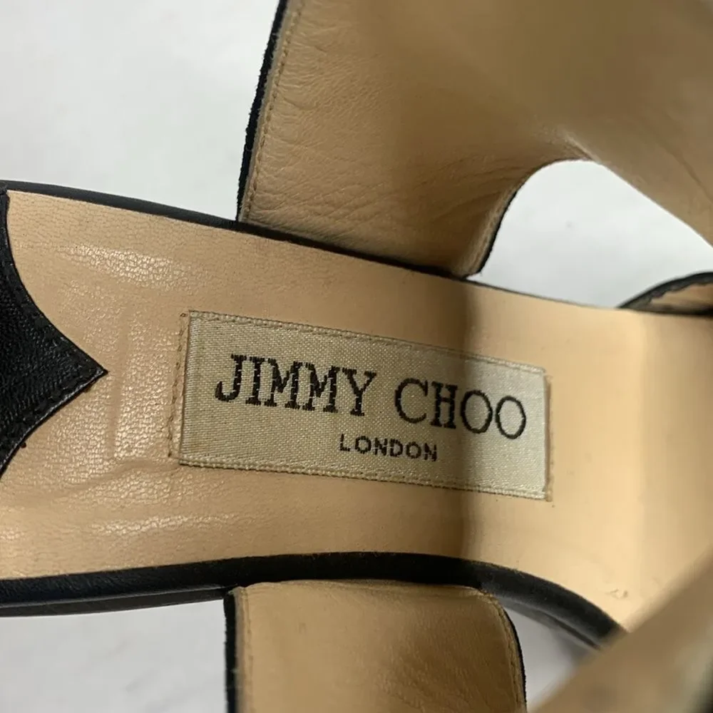 Jimmy Choo black suede leather studded clog heels - Picture 7 of 10